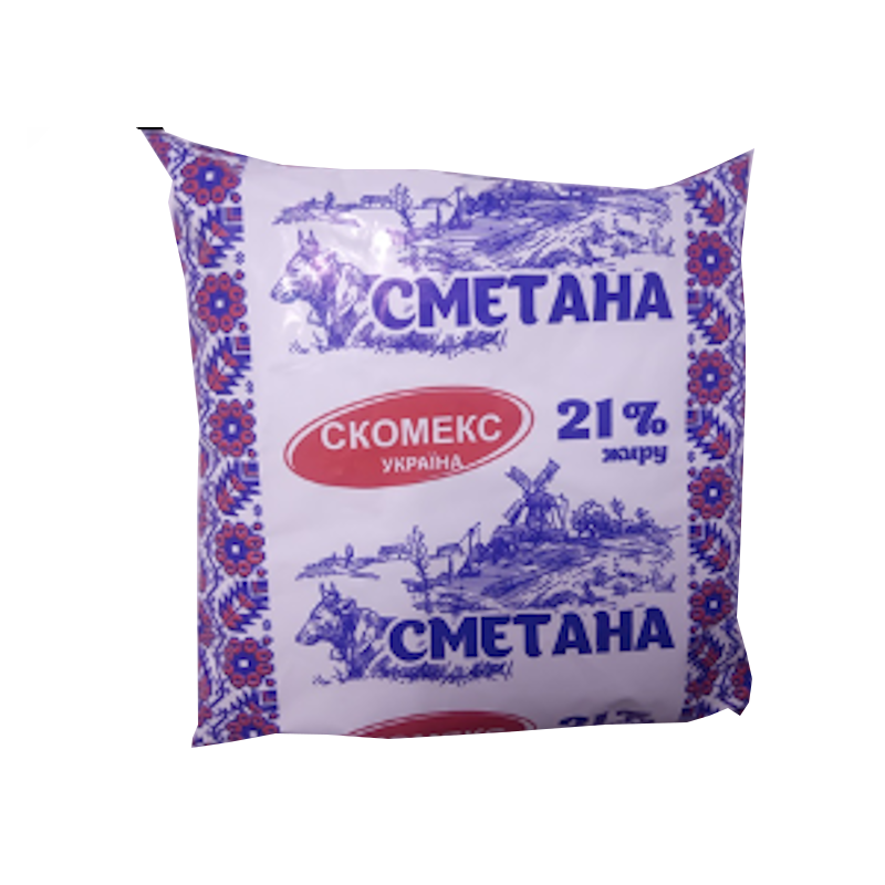 Сметана СКОМЕКС-УКРАЇНА 21%, 400г, плівка поліетиленова